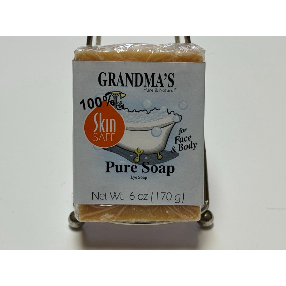 Women's GRANDMA'S Pure Soap Lye Soap Bar 6 Oz / 170g ( New / Sealed ) Skin Safe